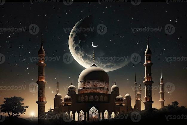 Mesquita à noite mesquita à noite