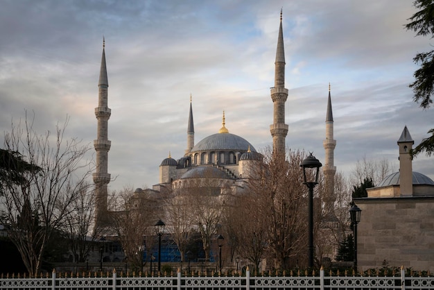 Mesquita Azul Mesquita Sultan Ahmed no distrito de Sultanahmet, na parte europeia de Istambul, Turquia.