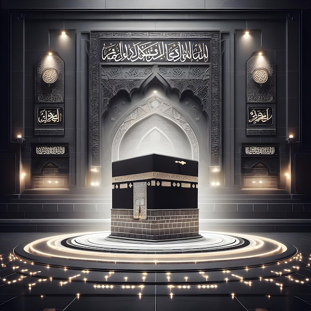 Foto mesquita com as palavras islâmicas no gerador de mekkah ai