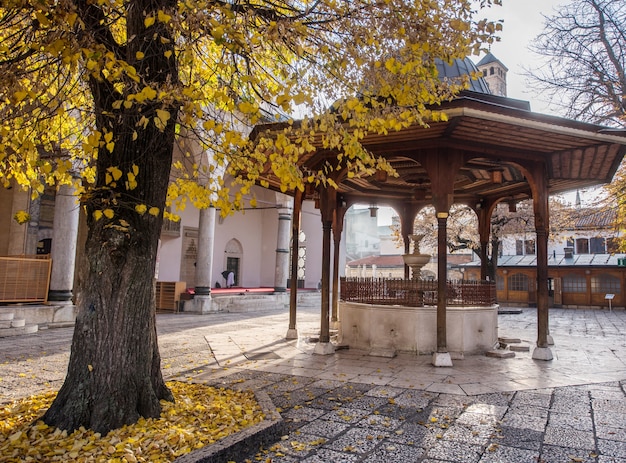 Mesquita com fonte em frente