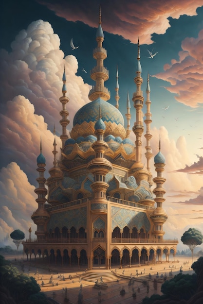 mesquita de fantasia islâmica Eid Mubarak