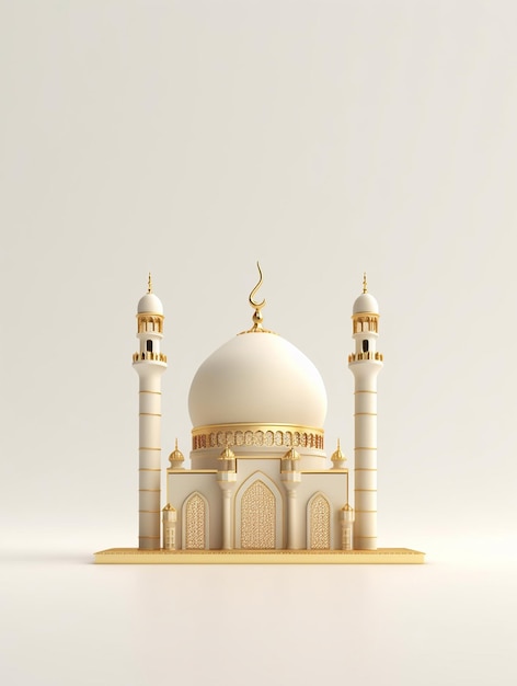 mesquita islâmica bonita 3d para ramadan e Eid background de saudação
