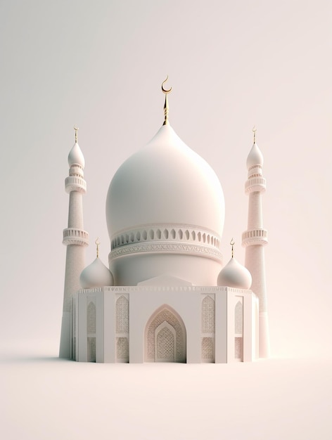 mesquita islâmica bonita 3d para ramadan e Eid background de saudação