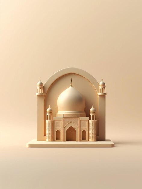 Foto mesquita islâmica bonita 3d para ramadan e eid background de saudação