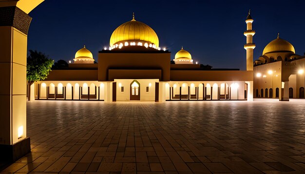 Mesquita noturna com fundo