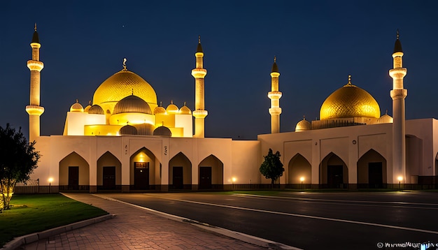 Mesquita noturna com fundo