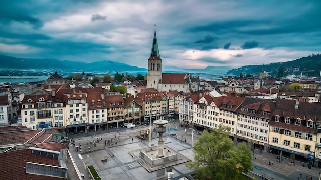 Foto messeplatz bajo un cielo nublado en basilea en suiza