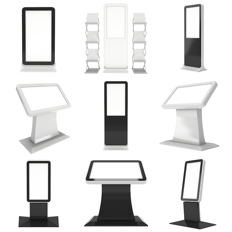 Foto messestand lcd-kiosk-ständer-set
