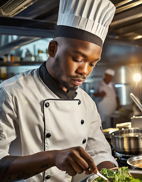 Mestrado culinário Chef talentoso em ação