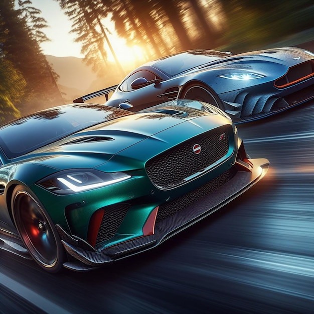 Mestres britânicos de velocidade Jaguar e Aston Martin enfrentam-se numa competição dinâmica