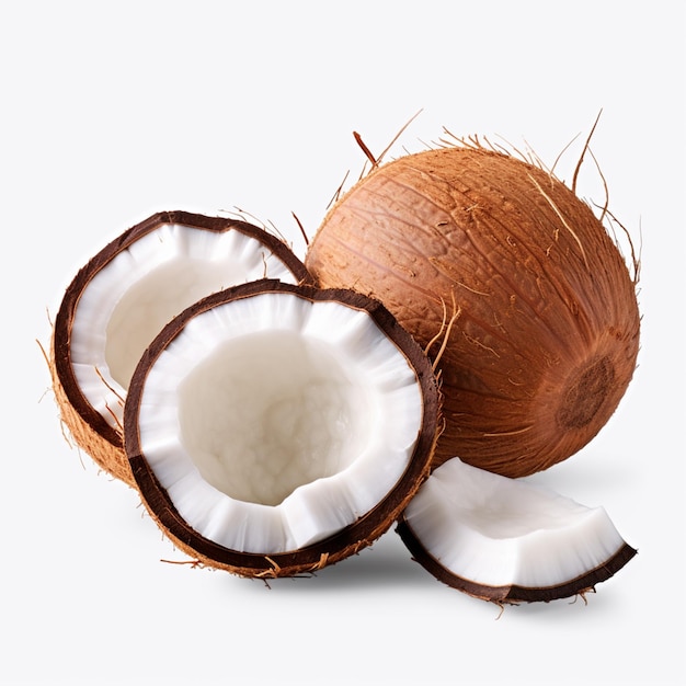 Metades de coco frescas