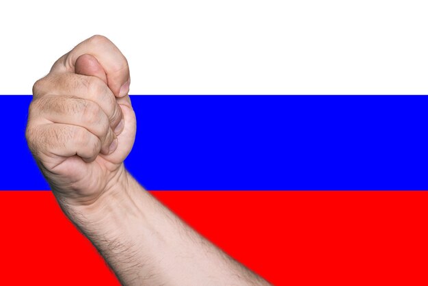 Metáfora política. fig no contexto das cores da bandeira russa.
