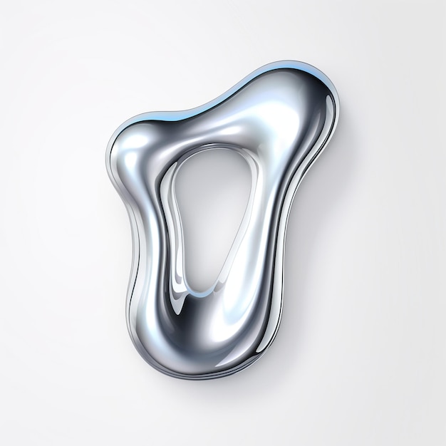 Metall-Abstrakte Figuren-Tropfen glänzend glänzende Flüssigkeit Einzelelement auf weißem Hintergrund Clipart