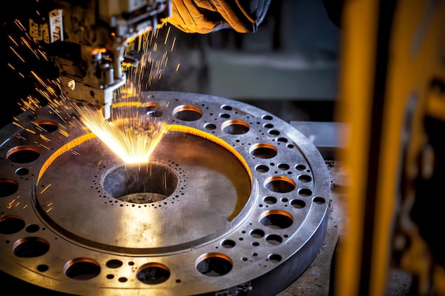 Metallbearbeitung großer Stahlteile in großer Manufaktur