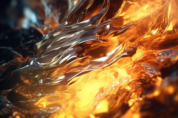 Metallhintergrund und Flammen, die sich von seiner Oberfläche reflektieren