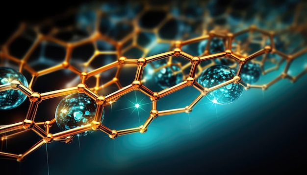 Metallische Regenatome sinken auf hexagonale Oberflächen