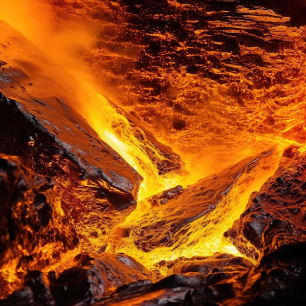 Metallischer Hintergrund und Flammen, die von seiner Oberfläche reflektiert werden und erzeugende KI