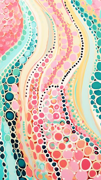 Foto metamorfose de padrão de mar pastel pontilhista