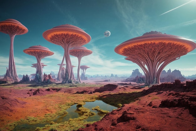 Metaverse Alien Planet Außerirdische Landschaft