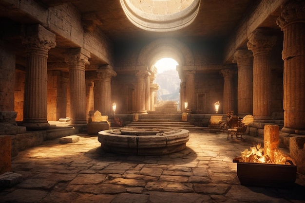 Foto metaverse ancient ruins treasure room virtuelle archäologische entdeckung