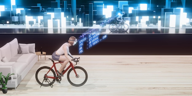 Metaverse Avatars VR Goggles Ejercicio Ciclismo Ciclismo Metaverse World Actividades y juegos