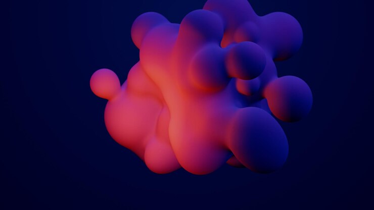 Foto metaverse d render morphing animación rosa púrpura abstracto metaball metasfera burbujas esfera de arte