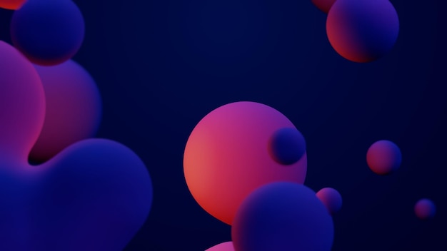 Metaverse d render morphing animación rosa púrpura abstracto metaball metasfera burbujas esfera de arte