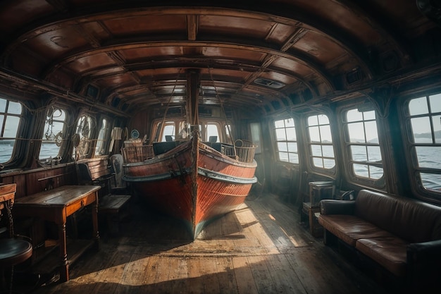 Metaverse Ghost Ship Interior Digitales nautisches Mysterium