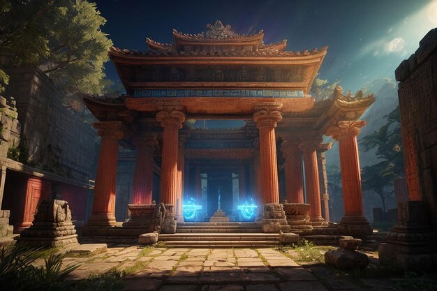 Foto metaverse lost temple ancient mysteries in der virtuellen welt