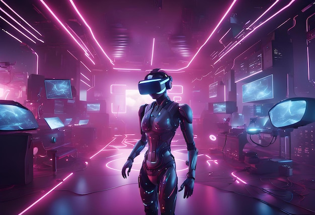 Metaverse VR-Welt-Simulation-Spiel-Cyberpunk