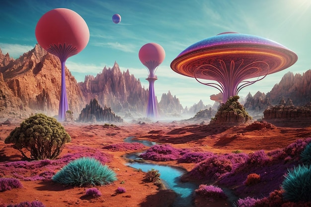 Metaverso Alien Planet Paisaje Extraterrestre