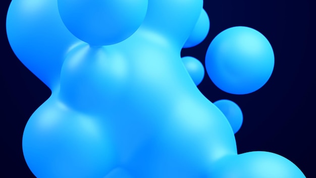 Metaverso d fondo abstracto con gotas bola metabólica azul cera derretida fusión gotas de mosca bio líquido