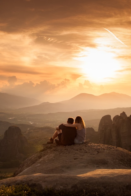 Meteora-Klöster bei Sonnenuntergang