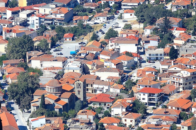 Meteora Stadt Griechenland Dach Draufsicht Panorama Landschaft Stadt in Europa