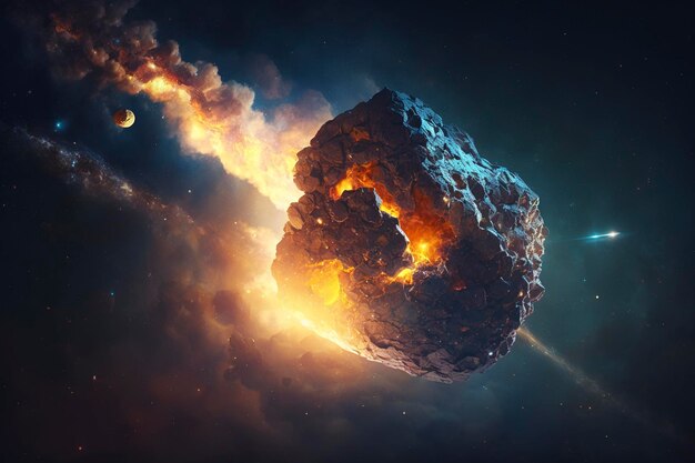 Meteoritos en imagen generada por tecnología spaceAI