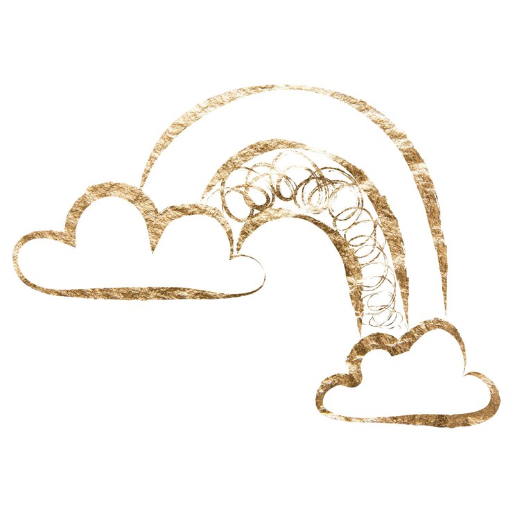 Foto meteorologia arco-íris adesivo png ilustração estética dourada em fundo transparente