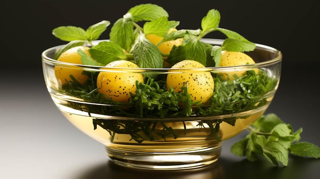 Methi Laddu in einer Glasschüssel auf weißem Tisch