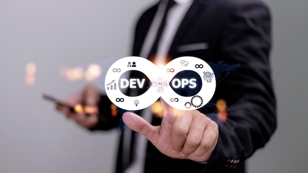 Metodología de DevOps Desarrollo de operaciones concepto de tecnología de programación ágil