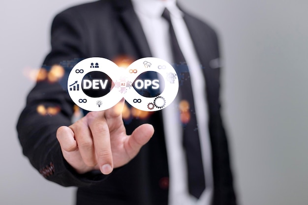 Metodología de DevOps Desarrollo de operaciones concepto de tecnología de programación ágil