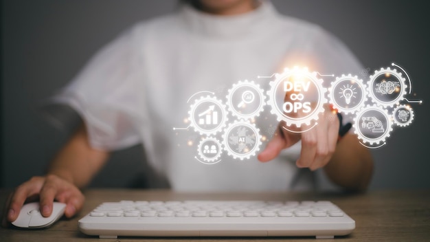 Metodología de DevOps Desarrollo de operaciones concepto de tecnología de programación ágil