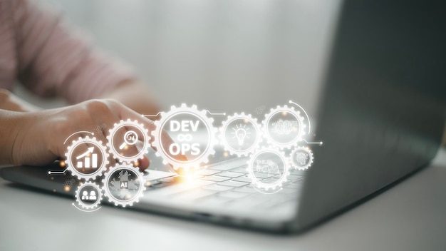 Metodología de DevOps Desarrollo de operaciones concepto de tecnología de programación ágil