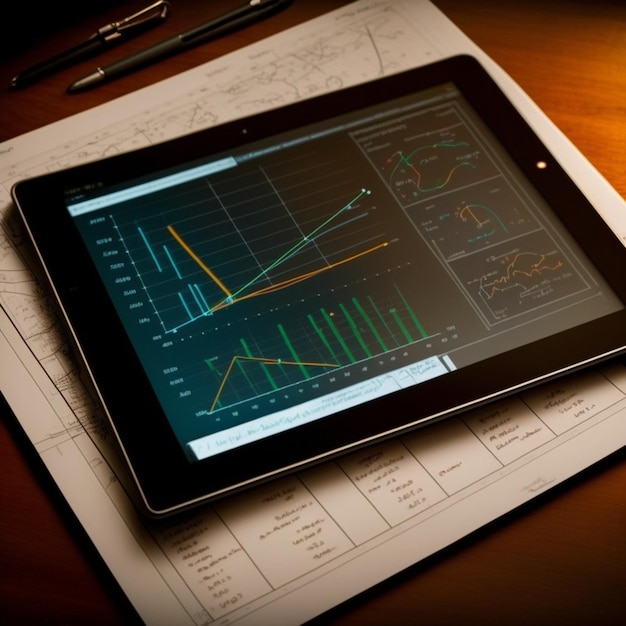 métricas y gráficos que salen de la tableta