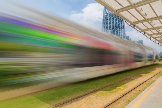 Foto metro de trânsito leve da cidade de guangzhou