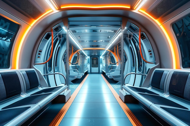 Foto metro nuevo moderno interior futurista cabinas ai generativo