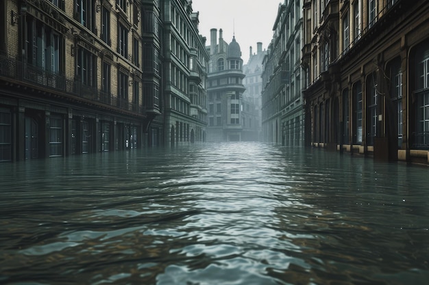 Metrópole inundada Uma cidade debaixo d'água