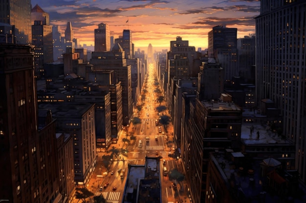 La metrópolis de la arquitectura de la ciudad de Nueva York