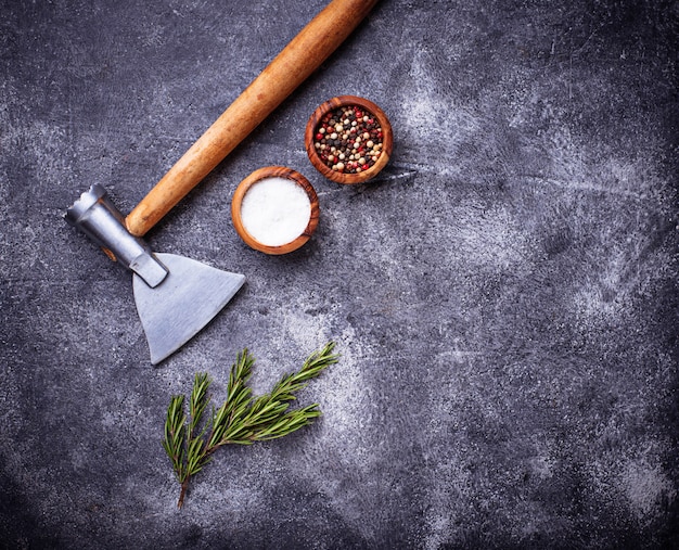 Metzger Axt für Fleisch und Gewürze.