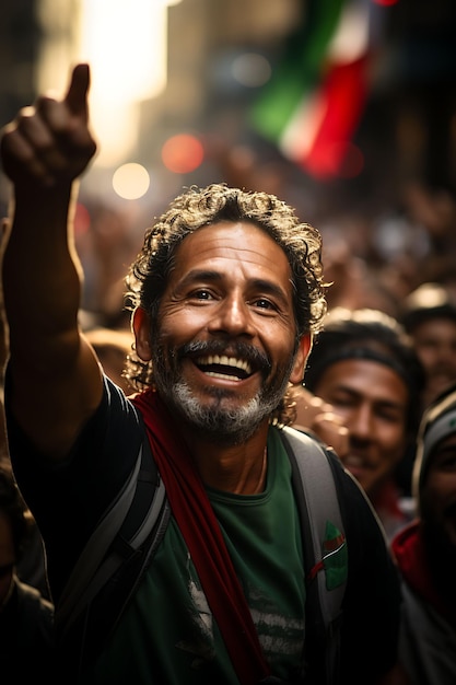 Foto mexicanos celebran su día de la independencia nacional con banderas, orgullo y tradiciones culturales