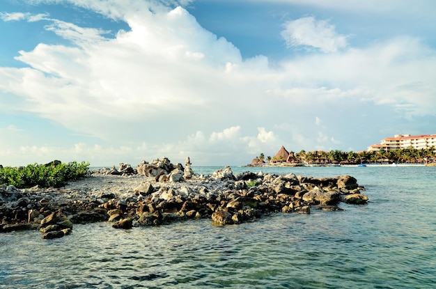 México Caribe vista al mar resort riviera maya paisaje de fondo del Caribe Puerto Aventuras