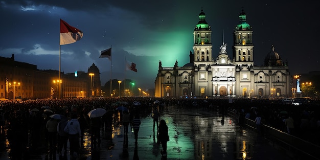 Mexikaner feiern den Unabhängigkeitstag in der Nacht